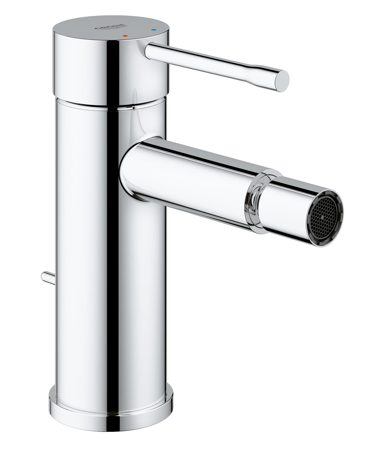 GROHE Essence Bidet Mixer Tap with Pop-Up Waste Set (Metal Lever, 28 mm Ceramic Cartridge, Ball-Joint Mousseur, 3/8 Inch Tails), Chrome, 32935001