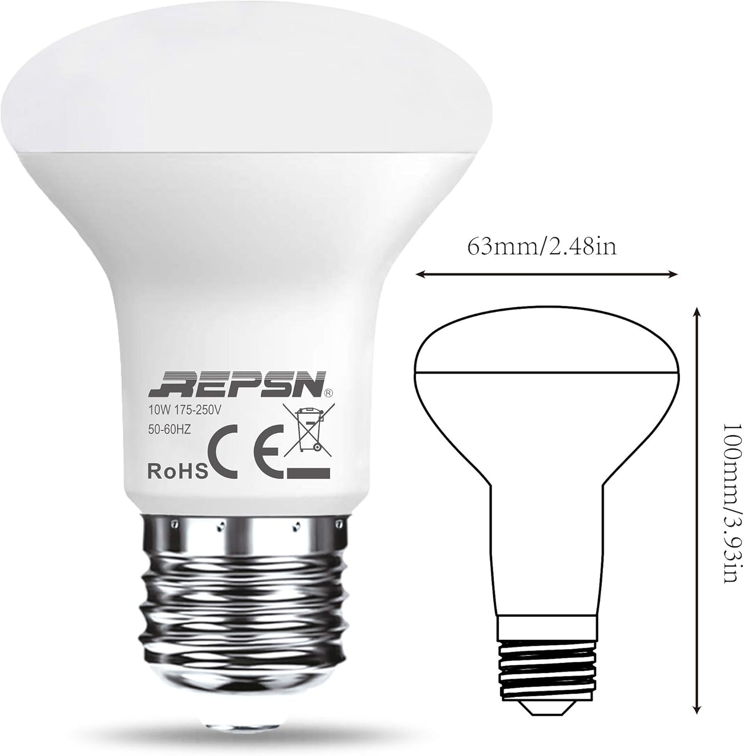 REPSN® 10W=75W LED R63 Reflector Light Bulbs E27 Cap ES Edison Screw ...