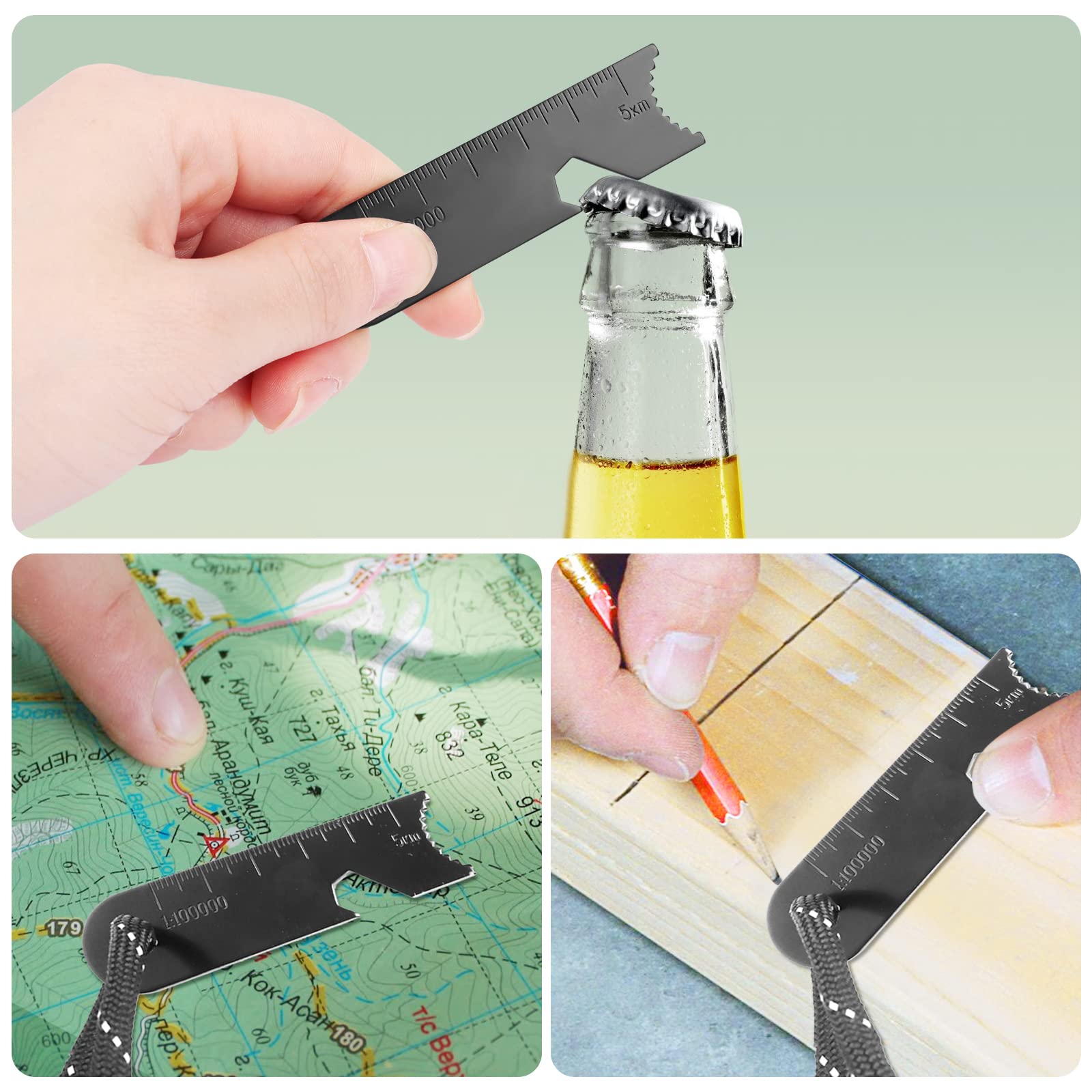UKOFEW Flint Set, Fire Starter, Outdoor Equipment for Fire Making, with Bottle Opener, Fire Starter for Outdoor, Survival, Bushcraft, Camping