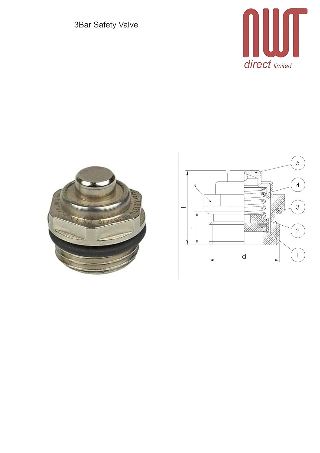 Home 3 Bar Safety Valve for Heated Towel Rail Radiator Warmer Rack