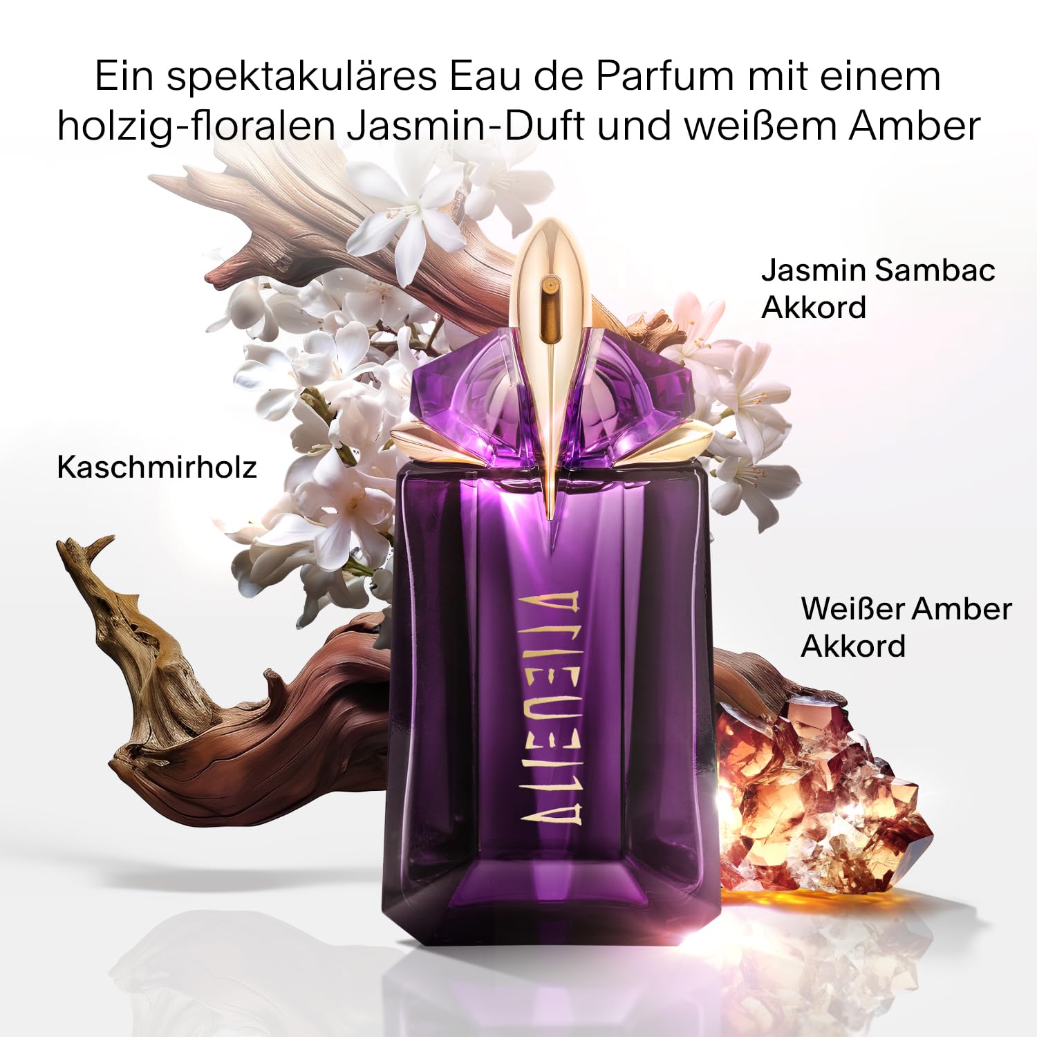 MUGLER Alien Eau de Parfum für Damen, Holzig-blumiges Parfum duftet nach Amber, Außergewöhnliches Duftspray, Nachfüllbar 2