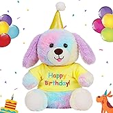 Cuteoy Happy Birthday Dog Musical Stuffed Animal Shaking Singing Dancing Plush Puppy Toy Electric Interactive Animated Plushies Gifts for Kids Girls Boys