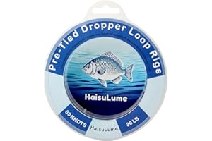 HAISULUME 30 lb Pre-Tied Dropper Loop Rigs, 80 Knots on Fishing Line Spool, 18-Inch Spaced Loops Perfect for Offshore, Pier, Bank & Boat Fishing, Freshwater, Great for Snapper, Grouper&Panfish