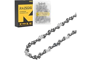 RAZEDG Carbide Chainsaw Chain 18 Inch, 3/8" LP Pitch, .050" Gauge, 62 Drive Links, Fits Poulan, Kobalt, Echo, Ego, Greenworks and More- S62 (1 Chain)