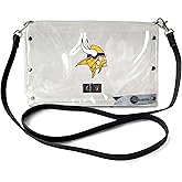 Littlearth womens NFL Clear Envelope Purse With Black Fashion Strap