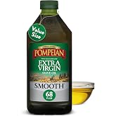 Pompeian Smooth Extra Virgin Olive Oil - 68 fl oz (2 L) | First Cold Pressed Olive Oil for Cooking - Smooth Taste for Sauteing, Stir-Frying, and Baking - Value Size