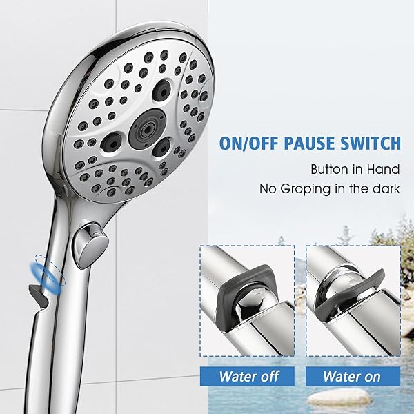 PROOX ALL METAL TUB SPOUT WITH DIVERTER, 6 SETTINGS HAND HELD SHOWER WITH ON/OFF PAUSE SWITCH, BATHTUB FAUCET WITH SPRAYER CHROME