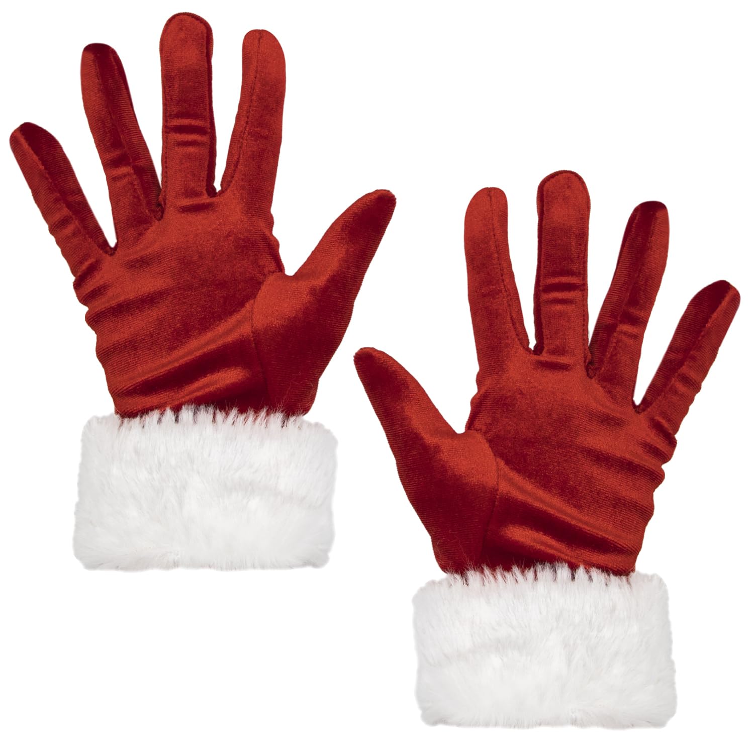 CHEERYMAGIC Christmas Gloves Santa Claus Gloves Red gloves with White Furry Cuff Christmas Fancy Dress Party Cosplay Costume Mittens Winter Warm FullFingers Mittens Xmas Gift for Women A9JSRST