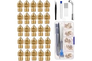 XINKYD 25PCS 3D Printer Nozzles Cleaning Kit, 3D Printer Extruder Nozzles Compatible with Creality Ender 3 Ender 3 pro Ender 5 Ender 5 pro CR-10 and so on Band Cleaning Needles,3D Printer Nozzle Wrench……