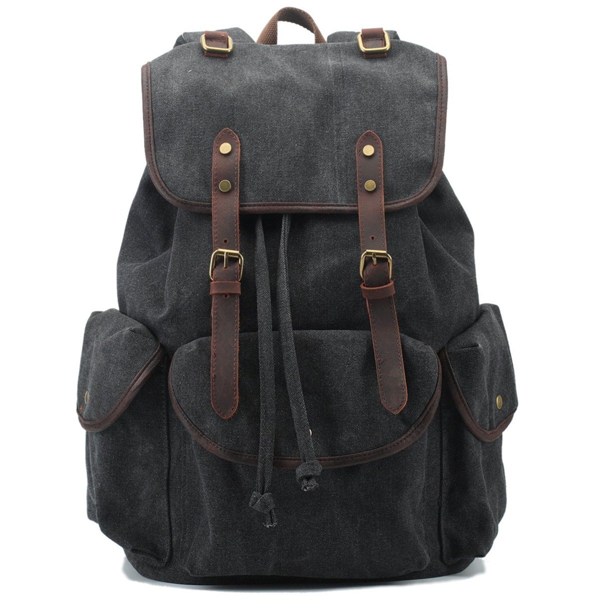 BAOSHA CN De Cuero Mochila Vintage de Tela de Lona Mochilas Tipo