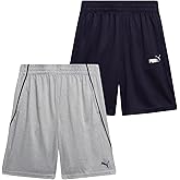 PUMA Boys Athletic Shorts - 2 Pack Active Performance Mesh Basketball Shorts for Boys (Sizes: 4-20)