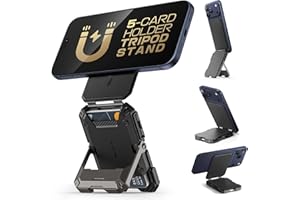 SUPCASE MagSafe Wallet with Stand Compatible with Magnetic, [Hold 5 Cards] [Adjustable Stand] [RFID Blocking] Phone Tripod Ph