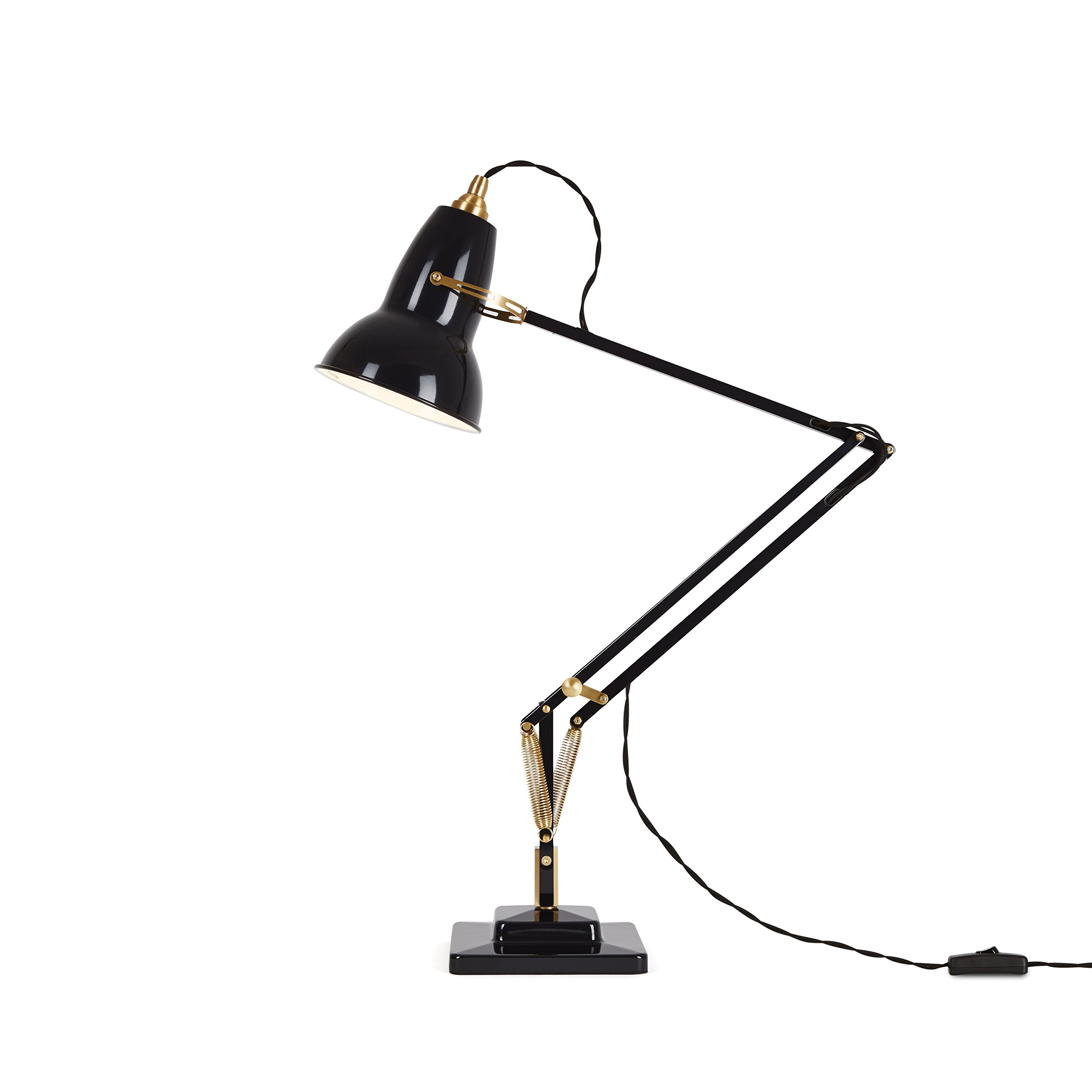 Anglepoise Original 1227 Brass Desk Lamp - Jet Black