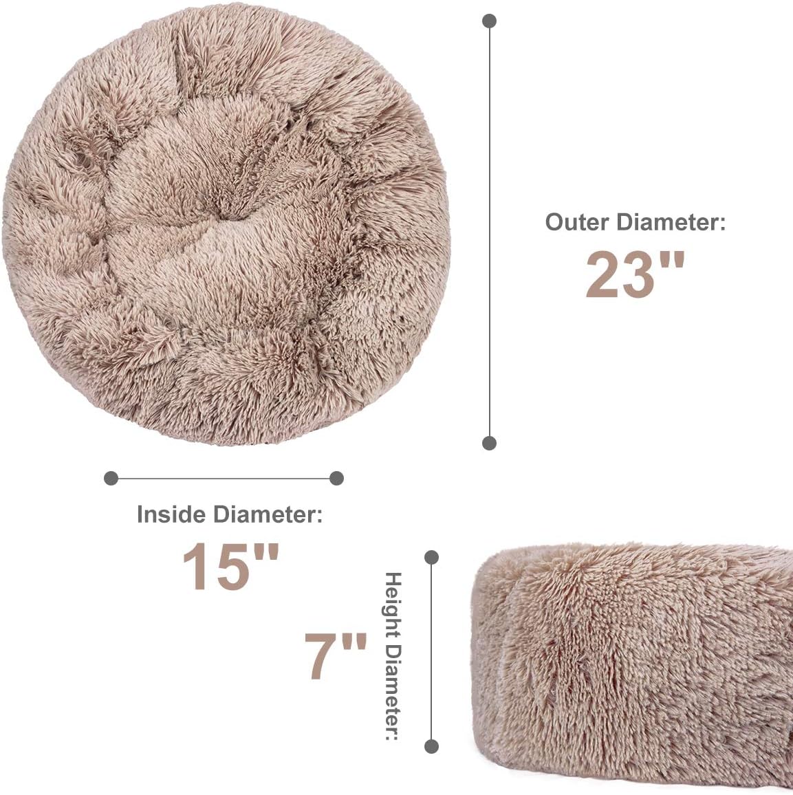 JOEJOY Dog Beds for Small Dogs, Soft Faux Short Plush Dog Beds, Cat Beds for Indoor Cats Pet Bed for Kitten Self Warming Winter Comfy Warming Puppy Beds for Small Dogs Washable : Pet Supplies