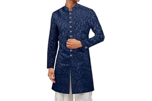 Runcati Mens Kurta Sherwani Coats Kaftan Indian Ethnic Royal Suits Mandarin Collar Wedding Festive Party Blazer