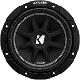 KICKER 43C84 Comp 8" Subwoofer, Single Voice Coil, 4-Ohm | punchy low end for sealed or ported enclosures, compact fit for tight trunk builds, pairs well with mono amplifiers