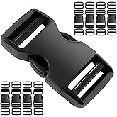 TKYZMS 8 Set 1 inch buckles for straps Clip Quick Side Release Buckles,buckle straps with 16 Pcs Slide Clips,plastic buckle clips Belt Buckle for Nylon Webbing Straps,belt buckles,Dog Collars