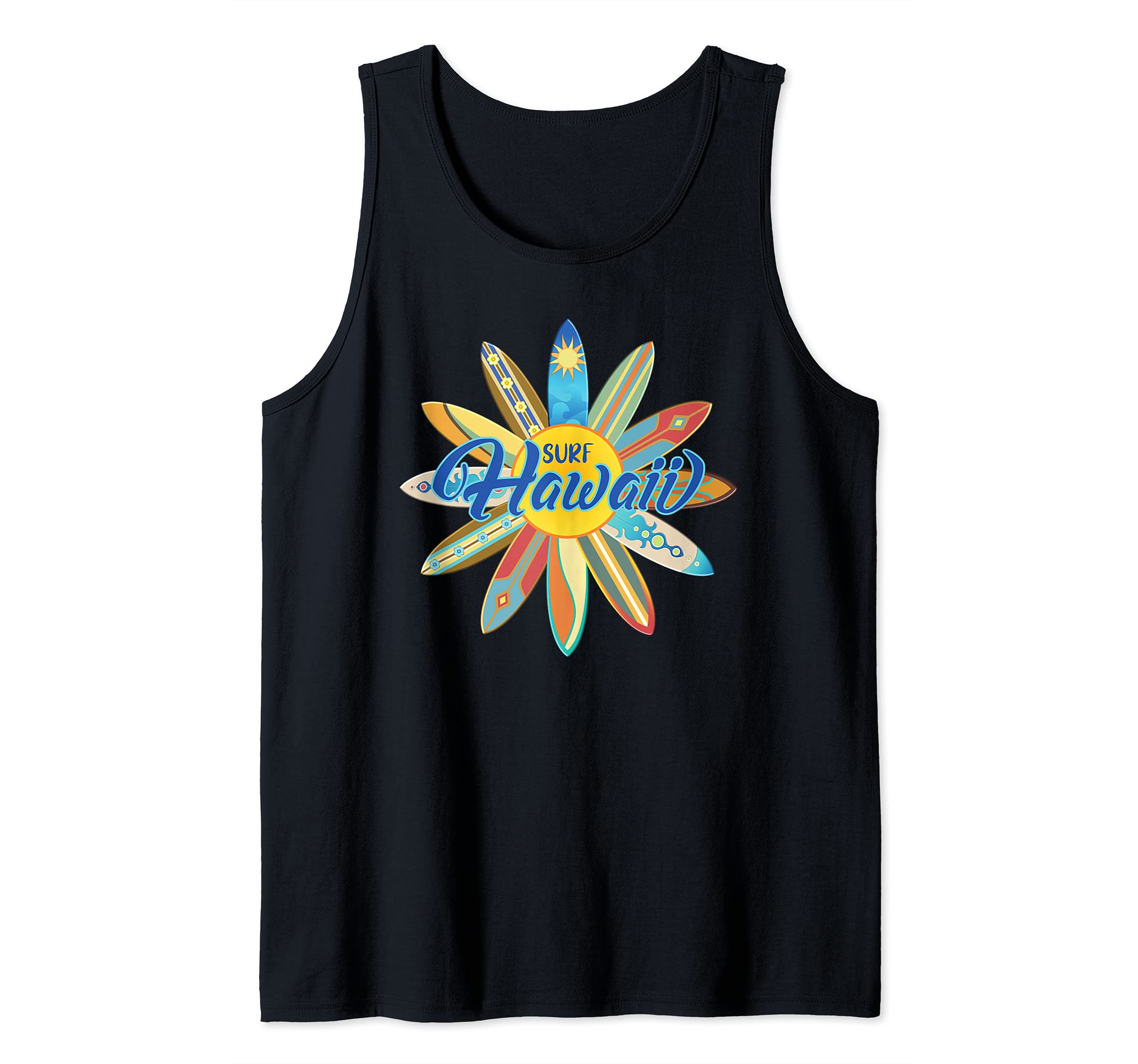 Surf Hawaii Surfing Surfboard Pattern Tank Top