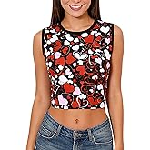 Women Holiday Crop Top Tank Sleeveless 3D Printed Shirts