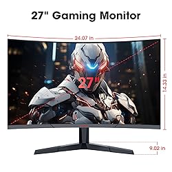 KOORUI 27 Inch Curved Gaming Monitor, Full HD 1080p