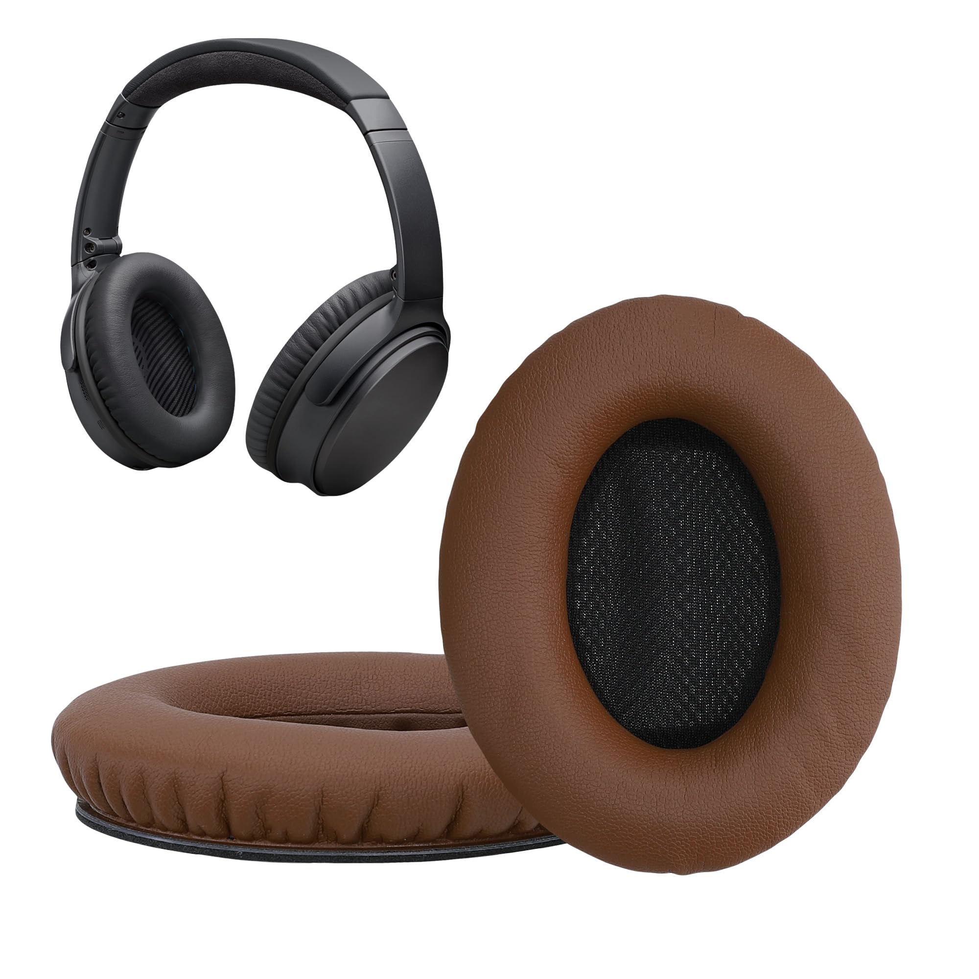 kwmobile 2x Headphone EarpPads for Bose Quietcomfort 35 35II 25 15 / QC35 QC35II QC25 QC15 Replacement Ear Pads - Headphone Ear Covers - Dark Brown