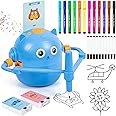 TREEFIA Drawing Robot for Kids, Interactive Educational Drawing Robot for Kids, Magic Painting Robot Toy with 100 Word Cards & 16 Color Pens for Girls and Boys Age 3+ (Blue)
