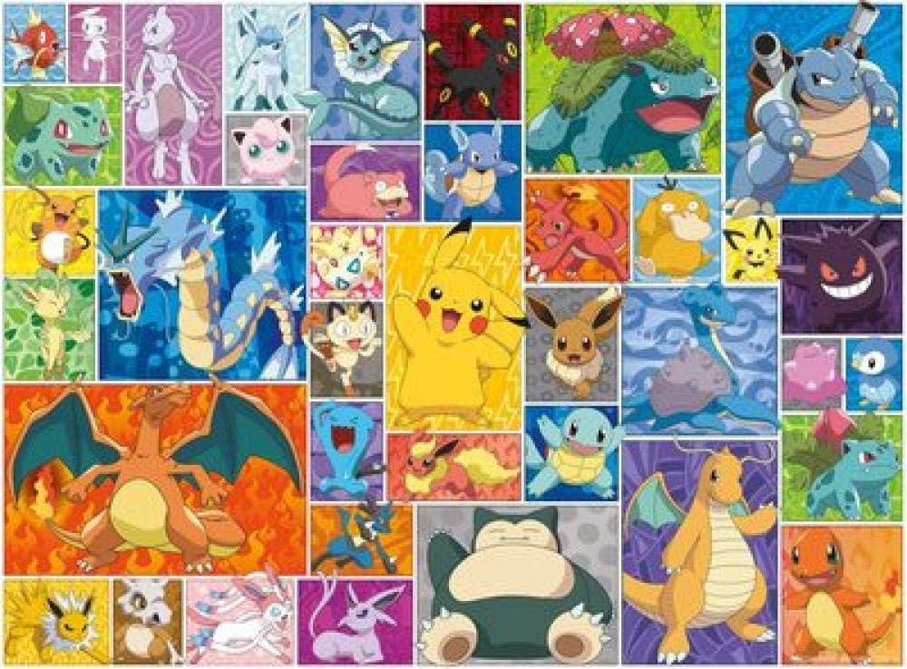 FPRW Puzzle 1000 Pieces Wooden, Classic Cartoon Pokemon Puzzles, Jigsaw Game Educational Toys Decorative Painting Gift