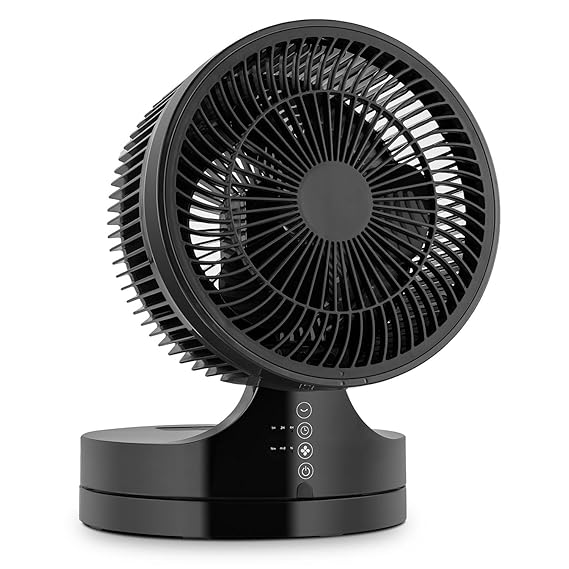 Klarstein Touchstream Tischventilator Mini Ventilator (45 Watt, 3 Geschwindigkeiten, 17 cm Rotor, 90° Oszillation, Timer, Tou