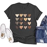 Womens Valentine Shirts Love Heart Graphic Tee T Shirts Teen Girls Cute Graphic T Shirts Tee Top
