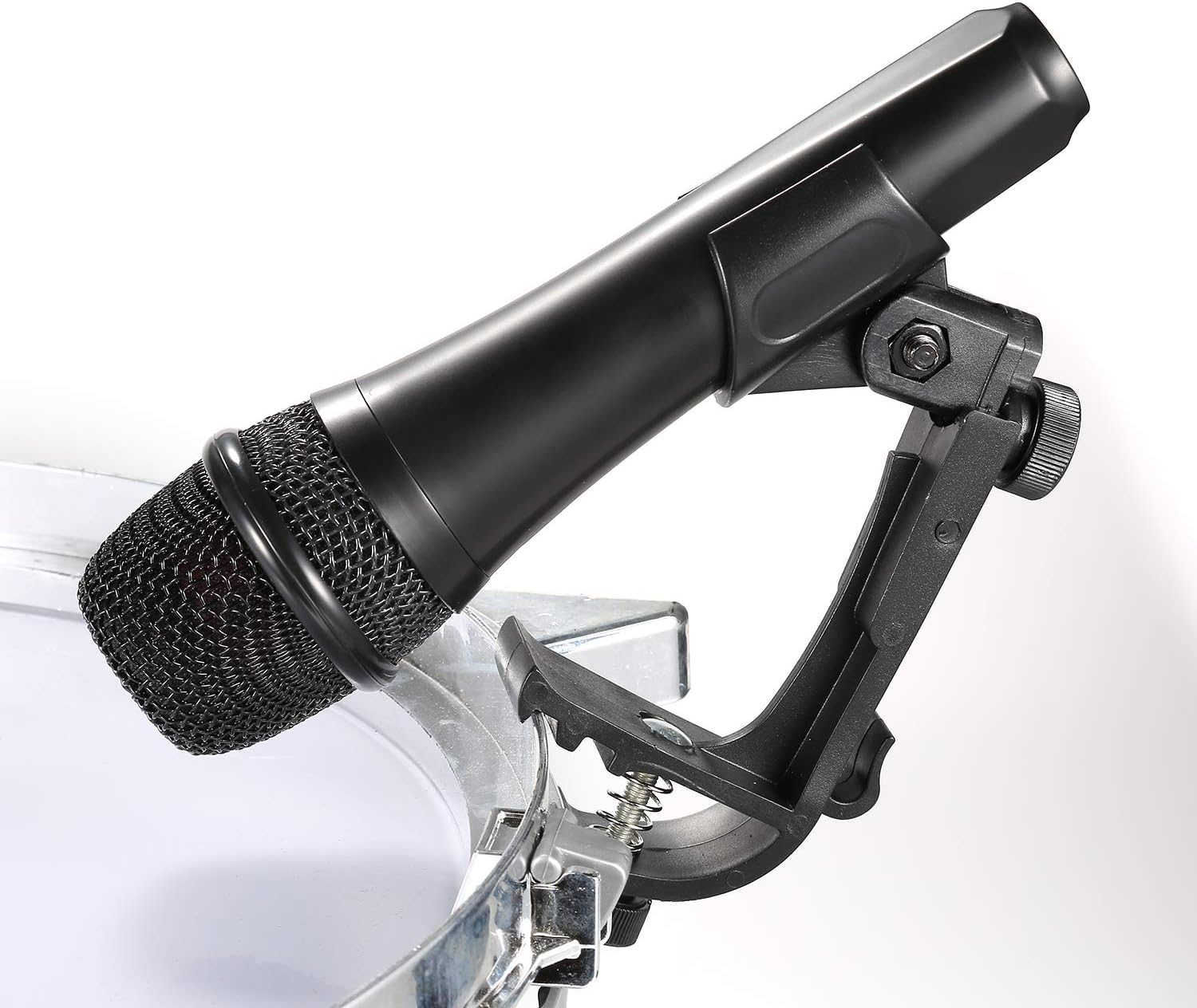 2 Pieces Adjustable Drum Microphone Holder Clips Drum Hoop on Rim Mount Shock Mount Mic Stand