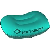 Sea to Summit Aeros Ultralight Inflatable Pillow, Regular, Sea Foam | Ultralight inflatable camping pillow weighs less than a deck of cards with a scalloped edge for restful side or back sleep