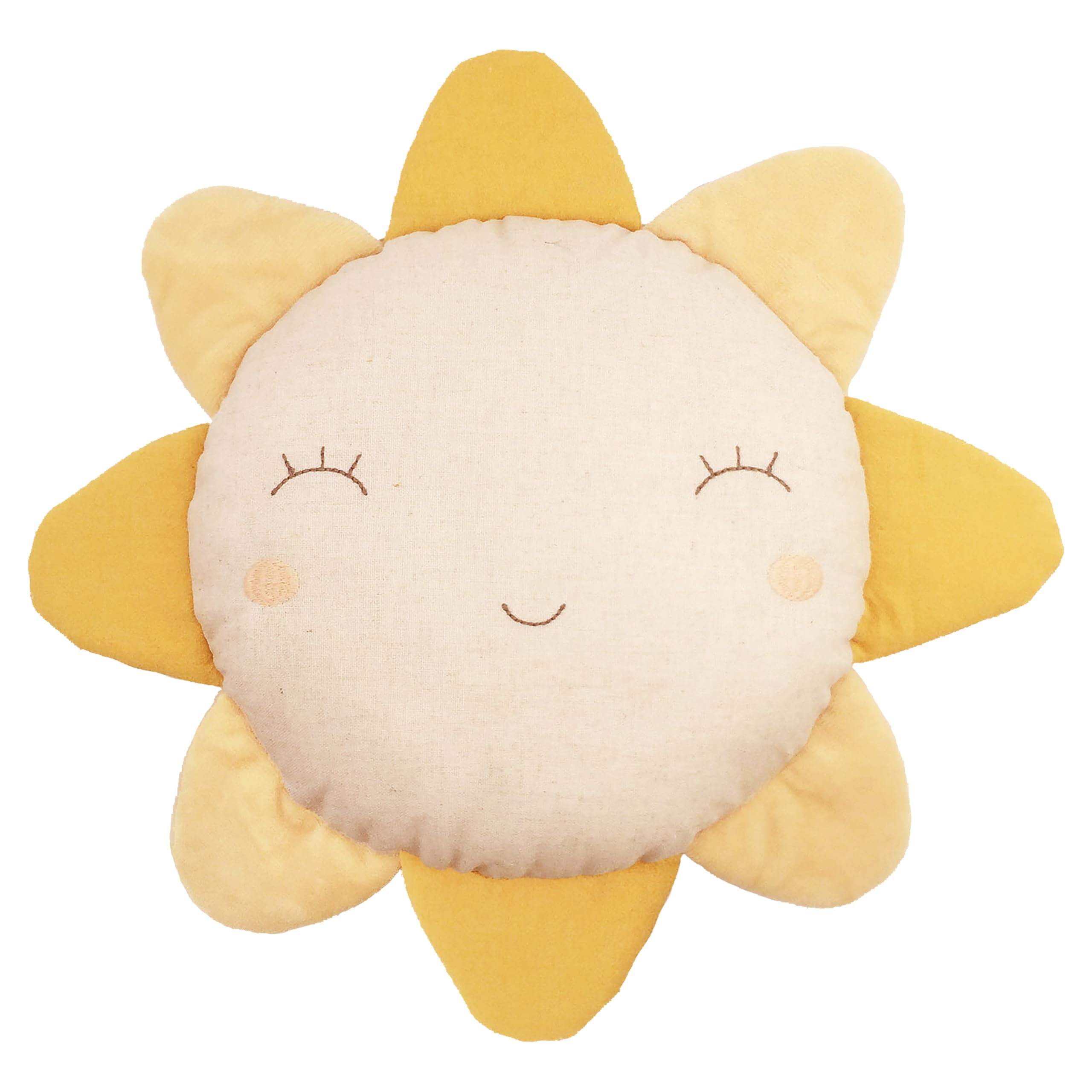 MON AMI Sunny Day Sun Shaped Pillow Toy – 14.5”, Plush Floor Toy & Decorative Cushion for Bed or Couch, Cute Room Décor