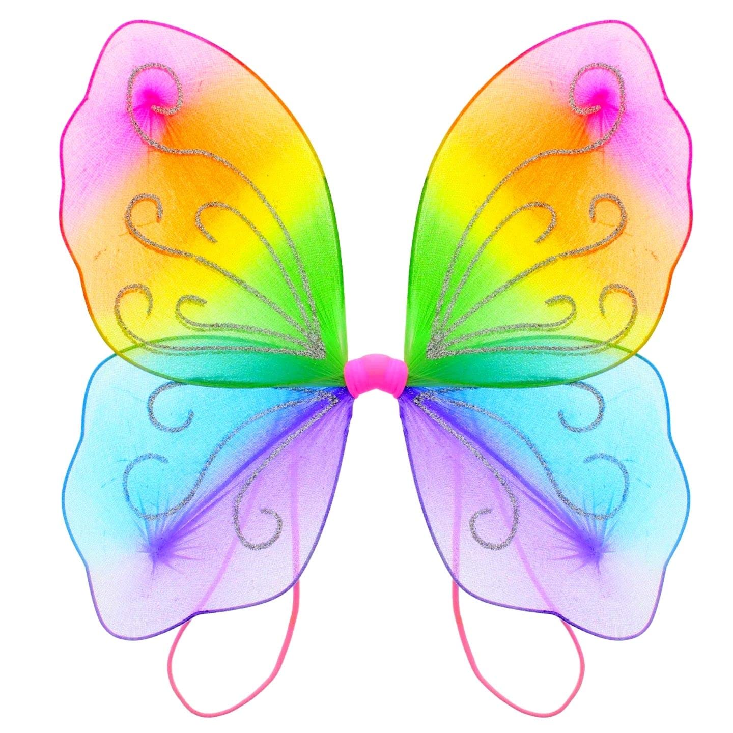 Topkids Accessories Wings Fairy Butterfly Pixie Tinkerbell Fancy Dress Outfit Girls Dressing Up Costume Baby Toddler Kids Childs Small Tiny Mini Toy Angel Fairywings (Rainbow Small)