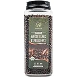 Soeos Organic Black Peppercorns, USDA Organic Whole Black Pepper for Grinder Refil, Black Peppercorn in Bulk, 18oz.