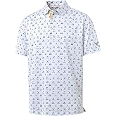 M MAELREG Boys Polo Shirt Short Sleeve Performance Dry Fit Stretch Funny Print Active Casual Collared Golf Shirts for Boy