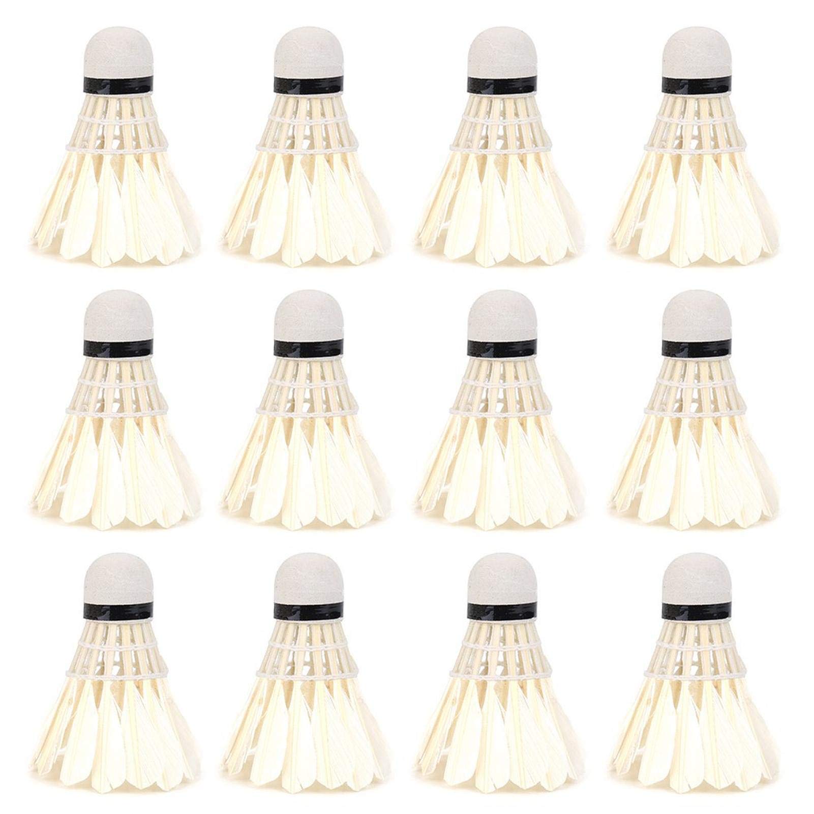 Alomejor 12Pcs Badminton Shuttlecocks Badminton Ball with Great Stability and Durability for Outdoor Sports Training Accessories