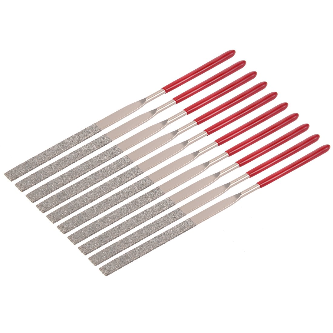 Sourcingmap 10 Pcs 3mm x 140mm Flat Diamond Needle File 150 Grit