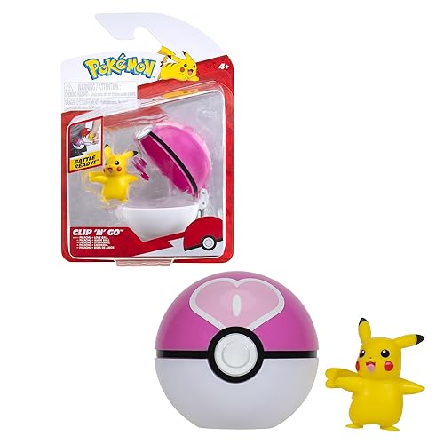 Pokémon Clip ‘N’ Go Pikachu and Love Ball - Includes 2-Inch Battle Figure and Love Ball Accessory