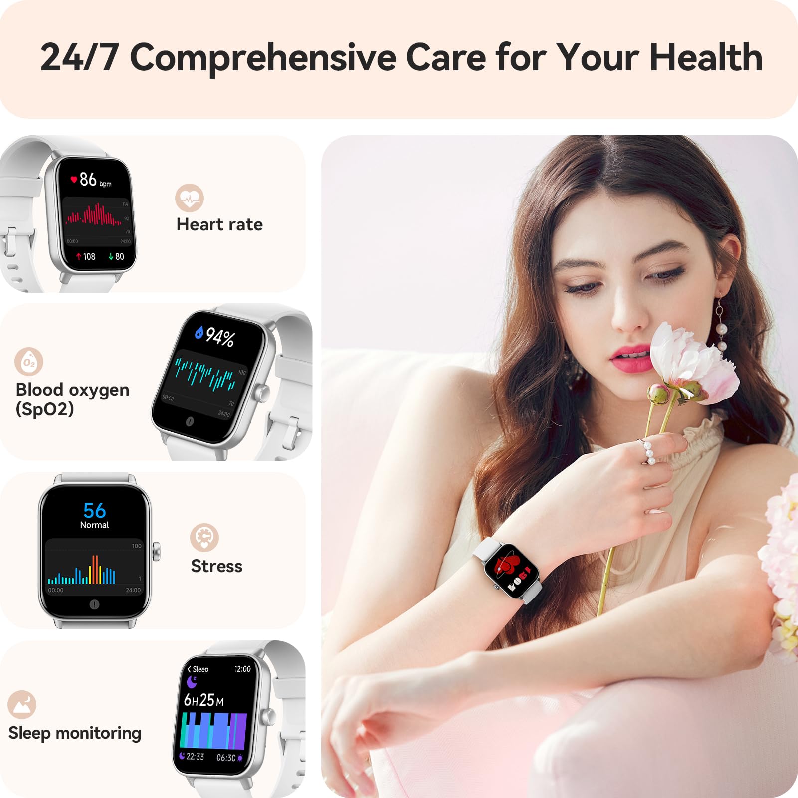 Gydom Smart Watches for Women Men [Alexa Built-in, 1.8