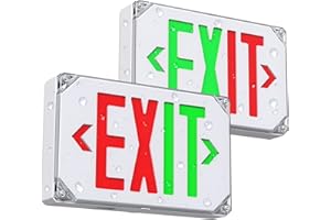 SITISFI Outdoor Led Exit Sign Red/Green Color Switchable, Wet Location Emergency Exit Sign Light with Battery Backup, Exterior Waterproof Hardwired Lighted Exit Signs, AC 120/277V, UL Listed (2 Pack)