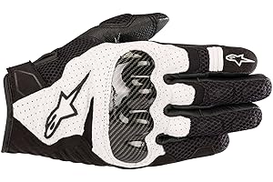 Alpinestars Men's SMX-1 Air v2 Motorcycle Riding Glove, Black/White, X-Large