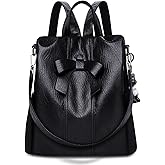 HUA ANGEL Women's Leather Backpack Purse Anti-Theft Daypacks for Travel College Office Shopping Carry on Bags Everyday Use