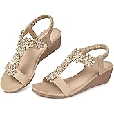 SHIBEVER Wedge Sandals for Women Dressy: Summer Platform Comfortable Low Wedges Womens Sandal