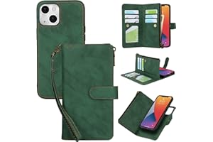 ELTEKER Case for iPhone 13 Wallet Case,2 in 1 Detachable Premium Leather Card Holder Cash Pocket Kickstand Magnetic Handstrap