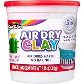 Cra-Z-Art Air Dry Clay - 5lb Bucket Natural White Modeling Clay, Perfect for Sculpting, School Projects, Bulk Class Supplies for Teachers, Day Cares, Camps, Essential for School