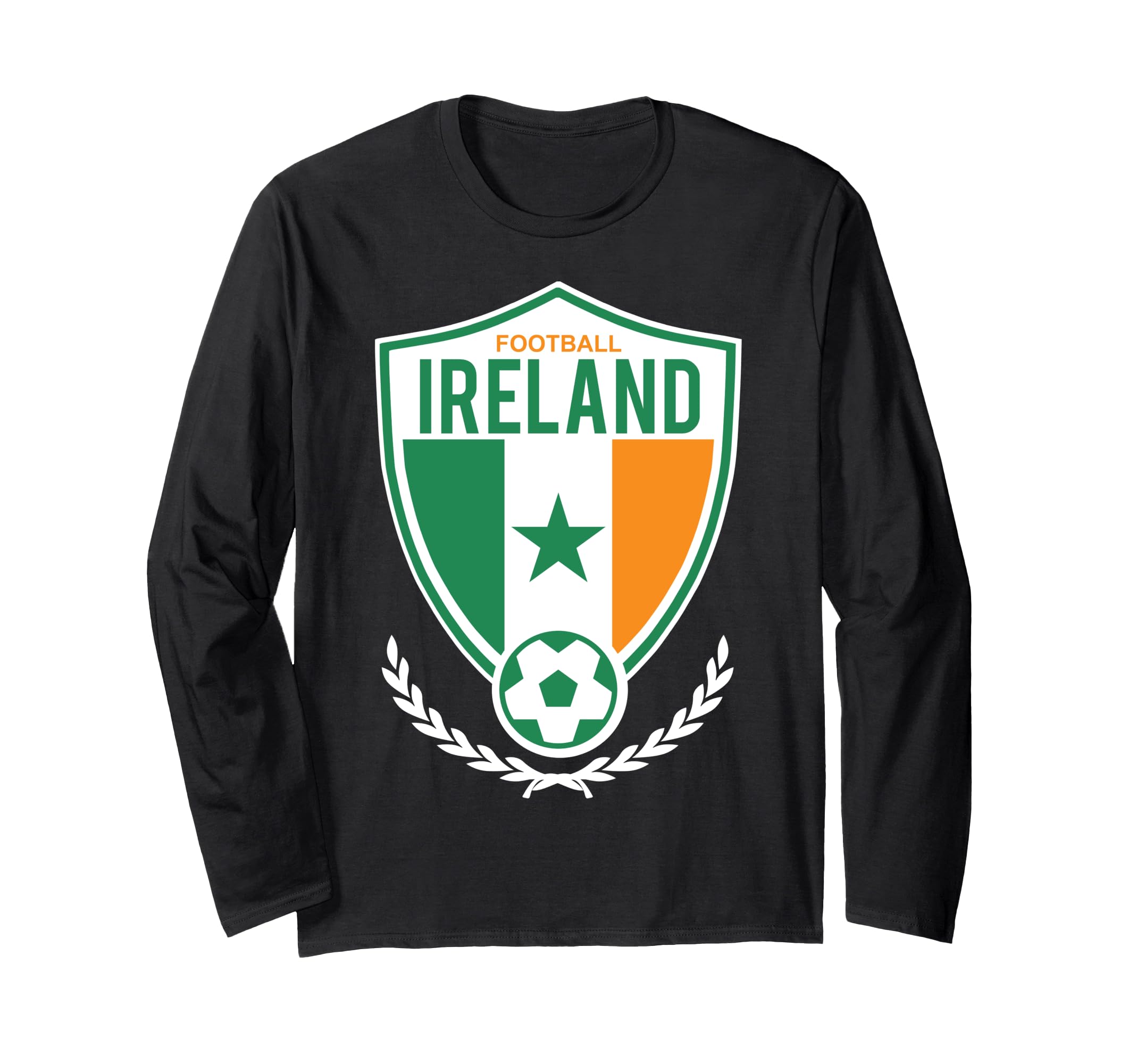 Trendy Ireland Soccer Shield Long Sleeve T-Shirt