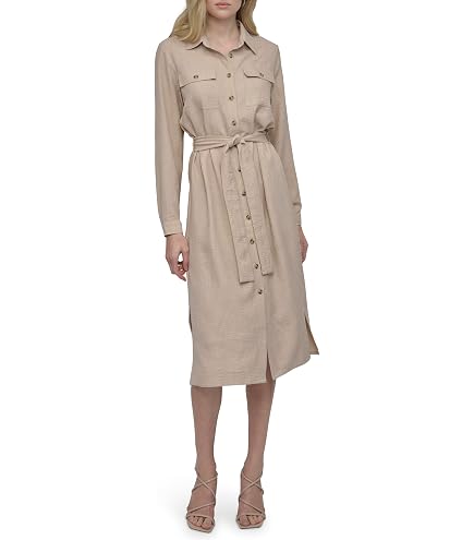 DKNY Women's Dress, Beige, 2 at Amazon Women's Clothing store