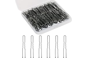 U Shaped Hair Pins, Sevensun 100PCS Ladies Hair Bun HairPin, With Storage Box, (2.4Inches), (Black)