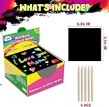 ZMLM Scratch Art Notes 165 Pieces Rainbow Scratch Paper 3.5x3.5 in view 3