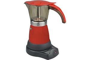 Bene Casa Red Portable Electric Espresso Maker 3 or 6 Cups/Cafetera Roja Portable Electrica Espresso de 3 o 6 Tasas